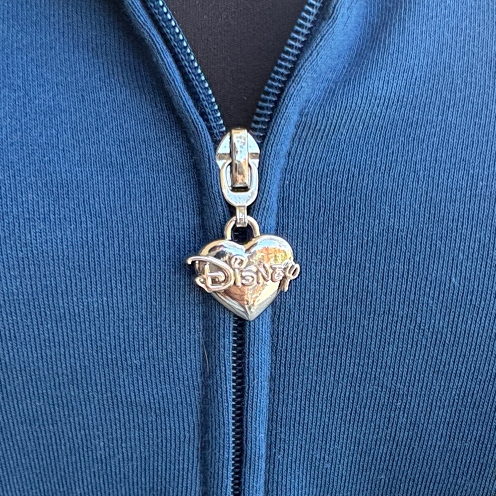 Disney Blue Zip-Up with Heart Charm - Picture 2 of 7